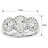 2 1/2 Carat Pear Shape Halo Lab Grown Diamond Three Stone Ring In 14 Karat White Gold Image-5