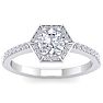 1 Carat Halo Lab Grown Diamond Engagement Ring In 14 Karat White Gold Image-1