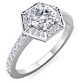 1 Carat Halo Lab Grown Diamond Engagement Ring In 14 Karat White Gold Image-2