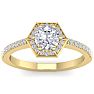 1 Carat Halo Lab Grown Diamond Engagement Ring In 14 Karat Yellow Gold Image-1