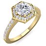 1 Carat Halo Lab Grown Diamond Engagement Ring In 14 Karat Yellow Gold Image-2