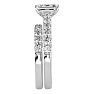 2 Carat Emerald Cut Lab Grown Diamond Bridal Set In 14 Karat White Gold Image-4