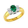 1.50ct Colombian Emerald and Diamond Ring in 14k Yellow Gold Image-2