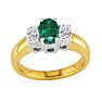 1.50ct Colombian Emerald and Diamond Ring in 14k Yellow Gold Image-3