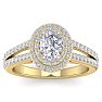 1 3/4 Carat Oval Shape Lab Grown Diamond Ring In 14 Karat Yellow Gold Image-1
