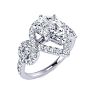 1 1/2 Carat Pear Shape Halo Lab Grown Diamond Fancy Engagement Ring In 14K White Gold Image-2