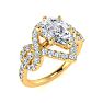 1 1/2 Carat Pear Shape Halo Lab Grown Diamond Fancy Engagement Ring In 14K Yellow Gold Image-2