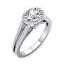 1 1/4 Carat Oval Shape Antique Halo Lab Grown Diamond Ring In 14 Karat White Gold Image-2