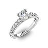 1 1/2 Carat Cushion Cut Double Prong Set Engagement Ring in 14 Karat White Gold Image-2