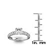 1 1/2 Carat Cushion Cut Double Prong Set Engagement Ring in 14 Karat White Gold Image-5