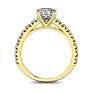 1 1/2 Carat Cushion Cut Double Prong Set Engagement Ring in 14 Karat Yellow Gold Image-3