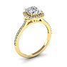 1 1/2 Carat Cushion Cut Halo Lab Grown Diamond Ring In 14K Yellow Gold Image-2