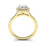 1 1/2 Carat Cushion Cut Halo Lab Grown Diamond Ring In 14K Yellow Gold Image-3
