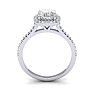1 1/2 Carat Cushion Cut Halo Lab Grown Diamond Ring In 14K White Gold Image-3