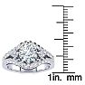 14K White Gold 2 Carat Fancy Lab Grown Diamond Engagement Ring, With 1.25 Carat Center Image-5