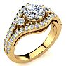14K Yellow Gold 2 Carat Fancy Lab Grown Diamond Engagement Ring, With 1.25 Carat Center Image-2