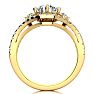 14K Yellow Gold 2 Carat Fancy Lab Grown Diamond Engagement Ring, With 1.25 Carat Center Image-3