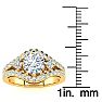 14K Yellow Gold 2 Carat Fancy Lab Grown Diamond Engagement Ring, With 1.25 Carat Center Image-5