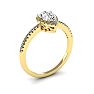 1 Carat Pear Shape Halo Lab Grown Diamond Ring In 14 Karat Yellow Gold Image-2