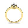 1 Carat Pear Shape Halo Lab Grown Diamond Ring In 14 Karat Yellow Gold Image-4
