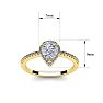 1 Carat Pear Shape Halo Lab Grown Diamond Ring In 14 Karat Yellow Gold Image-5