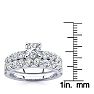 2 Carat Princess Center Engagement Ring and Wedding Band Set In 14K White Gold Image-4