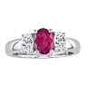 1.50ct Fine Ruby and Diamond Ring in 14k White Gold Image-1