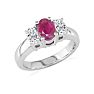 1.50ct Fine Ruby and Diamond Ring in 14k White Gold Image-2