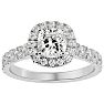 2 Carat Cushion Cut Halo Lab Grown Diamond Engagement Ring In 14 Karat White Gold Image-1