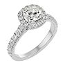 2 Carat Cushion Cut Halo Lab Grown Diamond Engagement Ring In 14 Karat White Gold Image-2