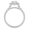 2 Carat Cushion Cut Halo Lab Grown Diamond Engagement Ring In 14 Karat White Gold Image-3