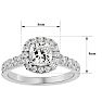 2 Carat Cushion Cut Halo Lab Grown Diamond Engagement Ring In 14 Karat White Gold Image-5