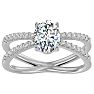 1 1/4 Carat Oval Shape Lab Grown Diamond Ring In 14 Karat White Gold Image-1