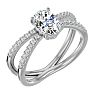 1 1/4 Carat Oval Shape Lab Grown Diamond Ring In 14 Karat White Gold Image-2
