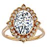 1 1/4 Carat Oval Shape Halo Lab Grown Diamond Ring In 14 Karat Yellow Gold Image-1