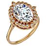 1 1/4 Carat Oval Shape Halo Lab Grown Diamond Ring In 14 Karat Yellow Gold Image-2