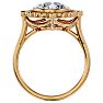 1 1/4 Carat Oval Shape Halo Lab Grown Diamond Ring In 14 Karat Yellow Gold Image-3