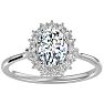 1 1/4 Carat Oval Shape Halo Lab Grown Diamond Ring In 14 Karat White Gold Image-1