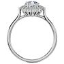 1 1/4 Carat Oval Shape Halo Lab Grown Diamond Ring In 14 Karat White Gold Image-3
