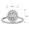 1 1/4 Carat Oval Shape Halo Lab Grown Diamond Ring In 14 Karat White Gold Image-5