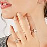 2 1/4 Carat Princess Halo Lab Grown Diamond Bridal Set in 14k White Gold Image-7