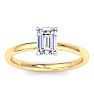 1 Carat Emerald Cut Lab Grown Diamond Ring In 14K Yellow Gold, Solitaire Image-1