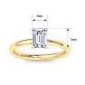 1 Carat Emerald Cut Lab Grown Diamond Ring In 14K Yellow Gold, Solitaire Image-5