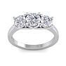 Incredible 2.15 Carat Three Lab Grown Diamond Ring in 14K White Gold.  Spectacular Deal! Image-1