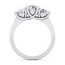 Incredible 2.15 Carat Three Lab Grown Diamond Ring in 14K White Gold.  Spectacular Deal! Image-4