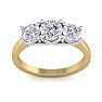 Incredible 2.15 Carat Three Lab Grown Diamond Ring in 14K Yellow Gold.  Spectacular Deal! Image-1