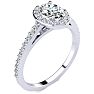 1 Carat Oval Shape Halo Lab Grown Diamond Engagement Ring in 14 Karat White Gold Image-2