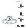 1 1/3 Carat Traditional Lab Grown Diamond Engagement Ring with 1 Carat Center Princess Cut Solitaire In 14 Karat White Gold  Image-5