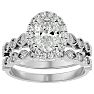 2 Carat Oval Shape Lab Grown Diamond Bridal Set In 14 Karat White Gold Image-1