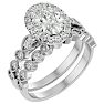 2 Carat Oval Shape Lab Grown Diamond Bridal Set In 14 Karat White Gold Image-2